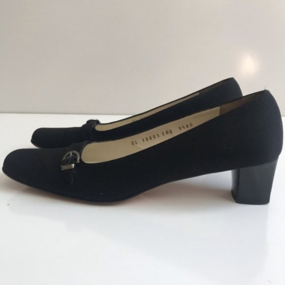 Salvatore Ferragamo | Black Square Toe Pumps 9.5 - Picture 4 of 8